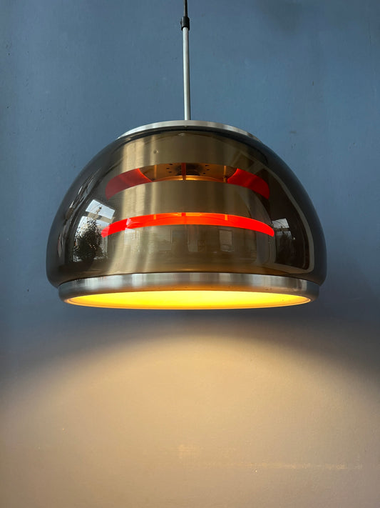 Mid century Space Age Smoked Glass Pendant Lamp