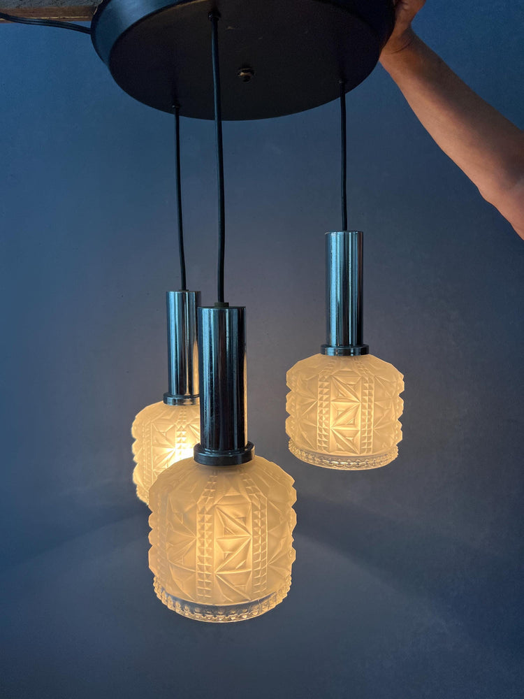 Vintage Cascade Frosted Glass Pendant Lamp