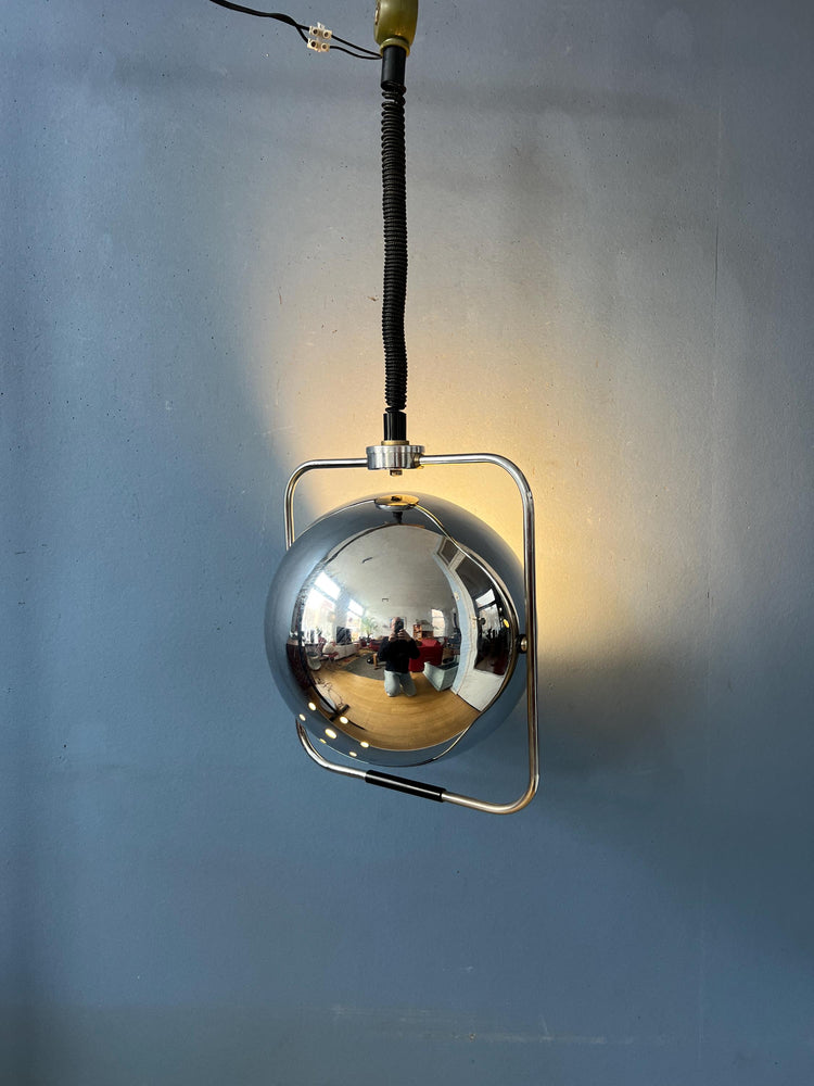 Chrome Mid Century GEPO Eyeball Pendant Lamp