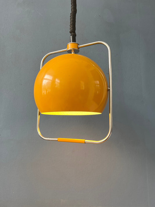 Yellow Mid Century GEPO Eyeball Pendant Lamp