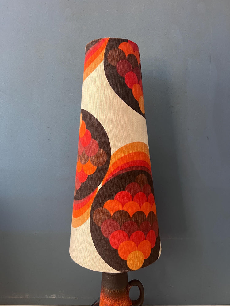 Vintage Orange Ceramic West Germany MCM Floor Lamp