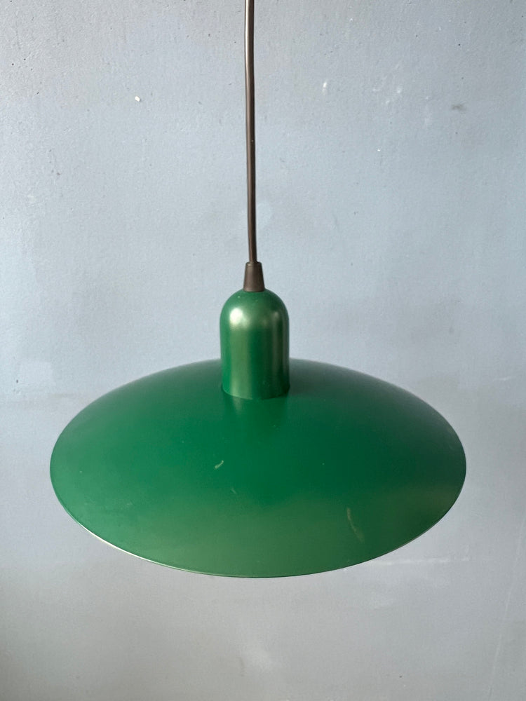 Dark Green Delicate Metal Saucer Pendant Lamp