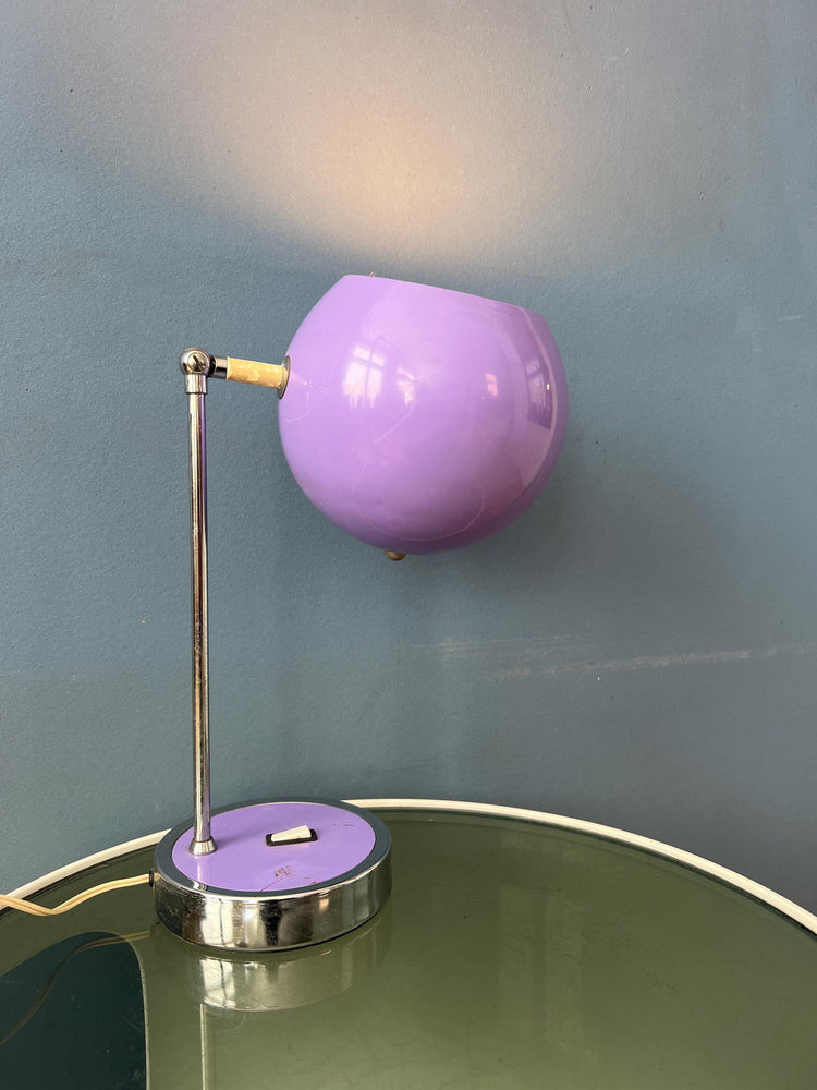 Vintage Purple Herda Space Age Eyeball Desk Lamp