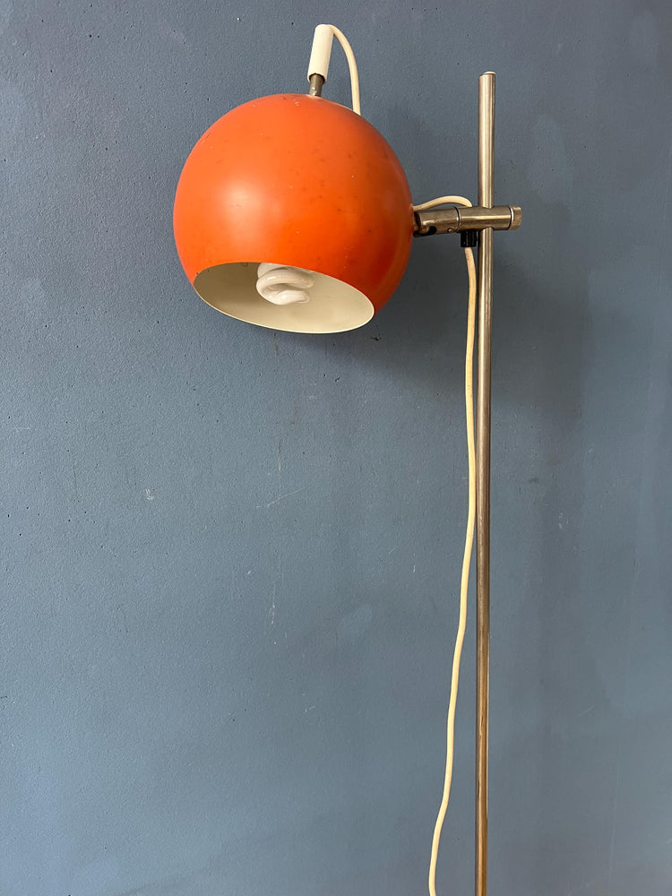 Mid Century Orange Eyeball Floor Lamp