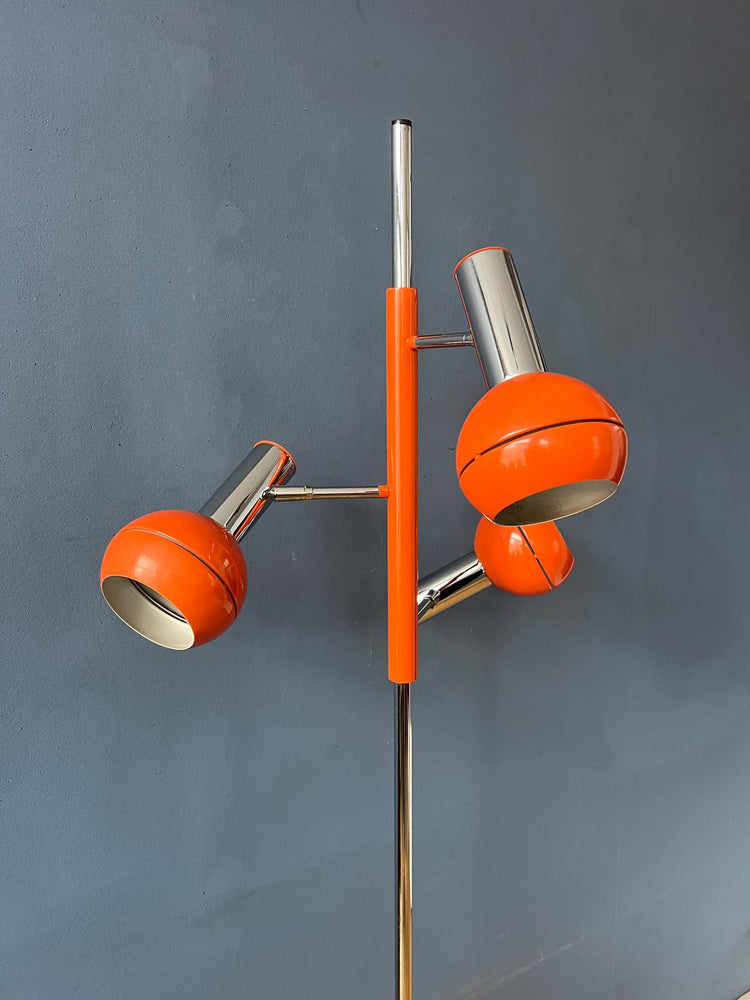 Vintage Orange Wilko Eyeball Space Age Floor Lamp