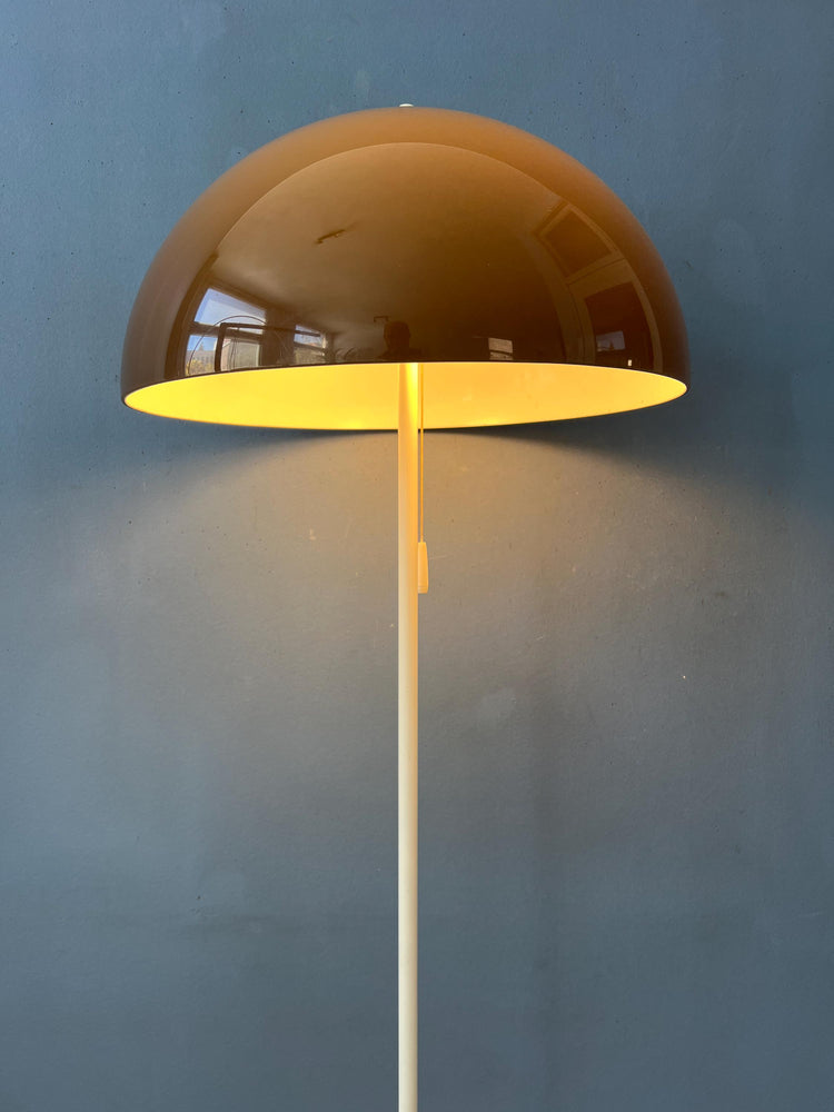 Vintage GEPO Mushroom Floor Lamp with Brown Faded Acrylic Glass Shade