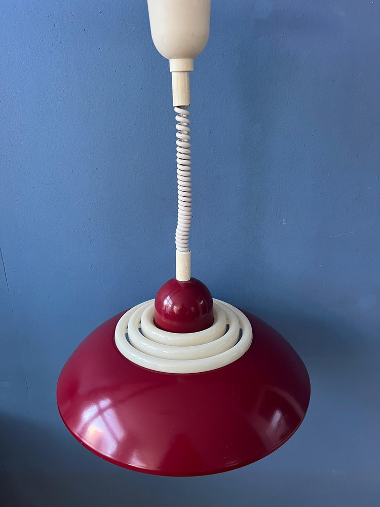 Scandinavian Red Space Age Pendant Lamp by Knud Christensen