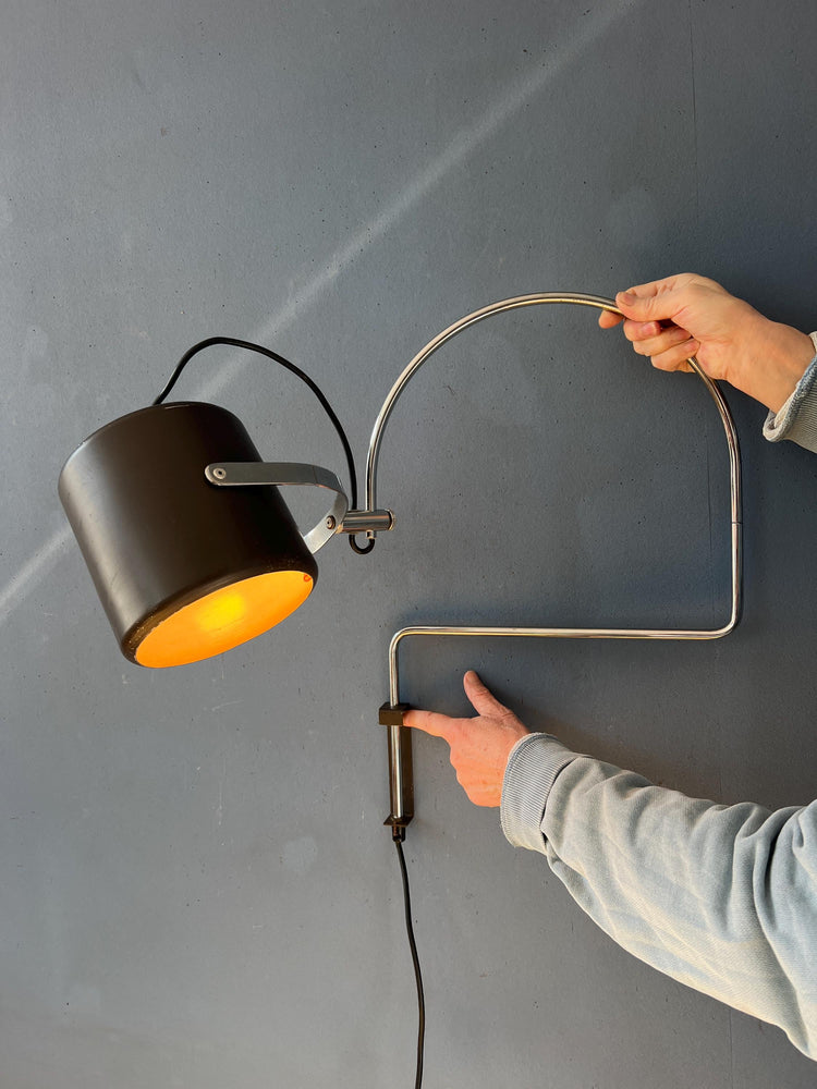 Vintage Brown Anvia 'Bucket' Wall Lamp