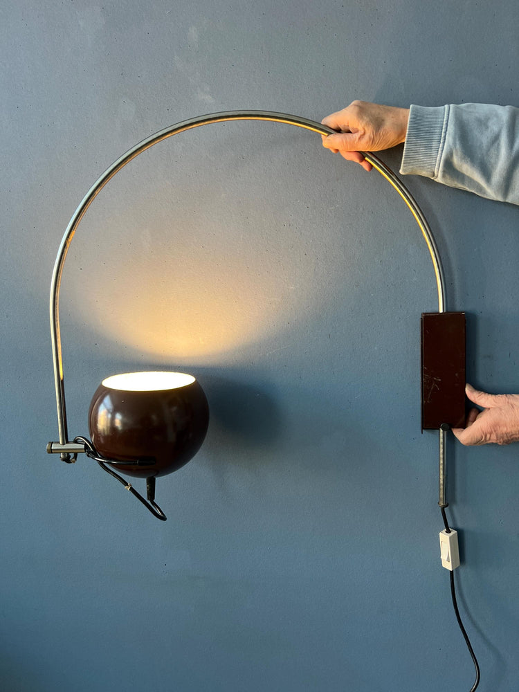 Vintage Herda Eyeball Wall Lamp - Space Age 70s Arc Light Fixture