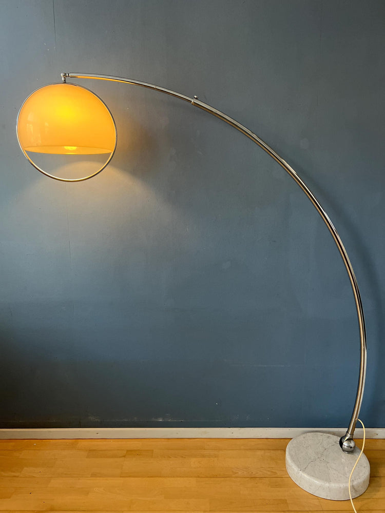 Vintage Mid Century Guzzini Space Age Arc Floor Lamp