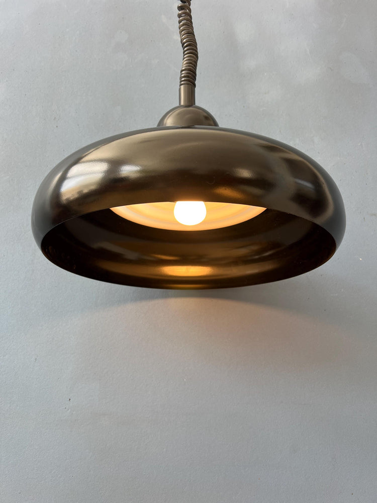 Vintage Black UFO Space Age Pendant Lamp by Knud Christensen