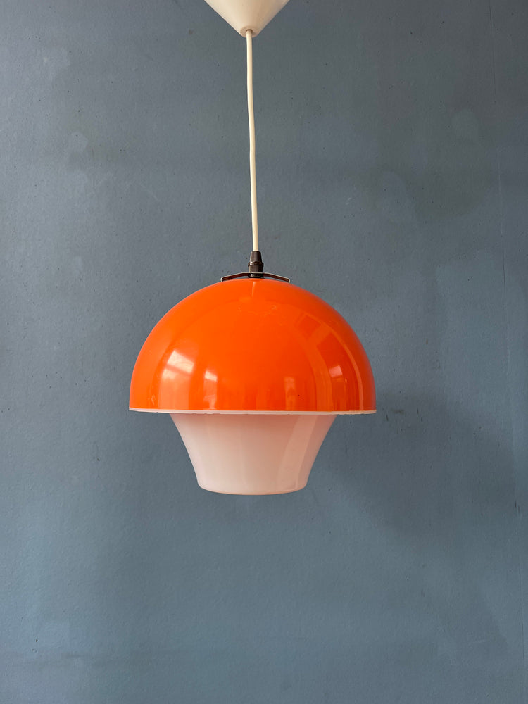 Acrylic Glass Orange and White Space Age Pendant Lamp