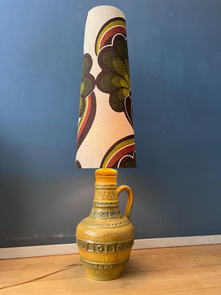 Vintage West Germany Green Ceramic Space Age Floor Lamp