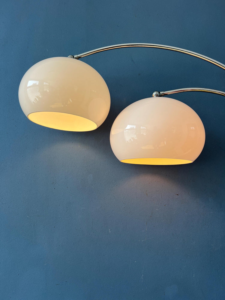 White Dijkstra Double Arc Space Age Mushroom Floor Lamp
