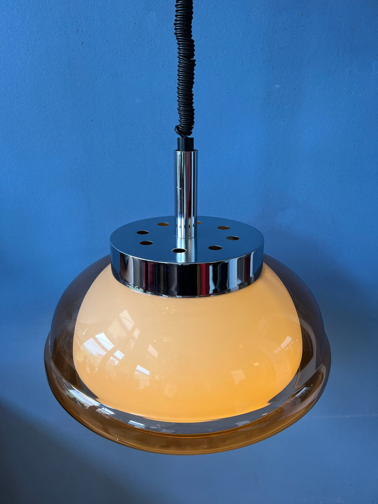Vintage Herda Space Age Pendant Light / Mid Century 70s Ceiling Lamp