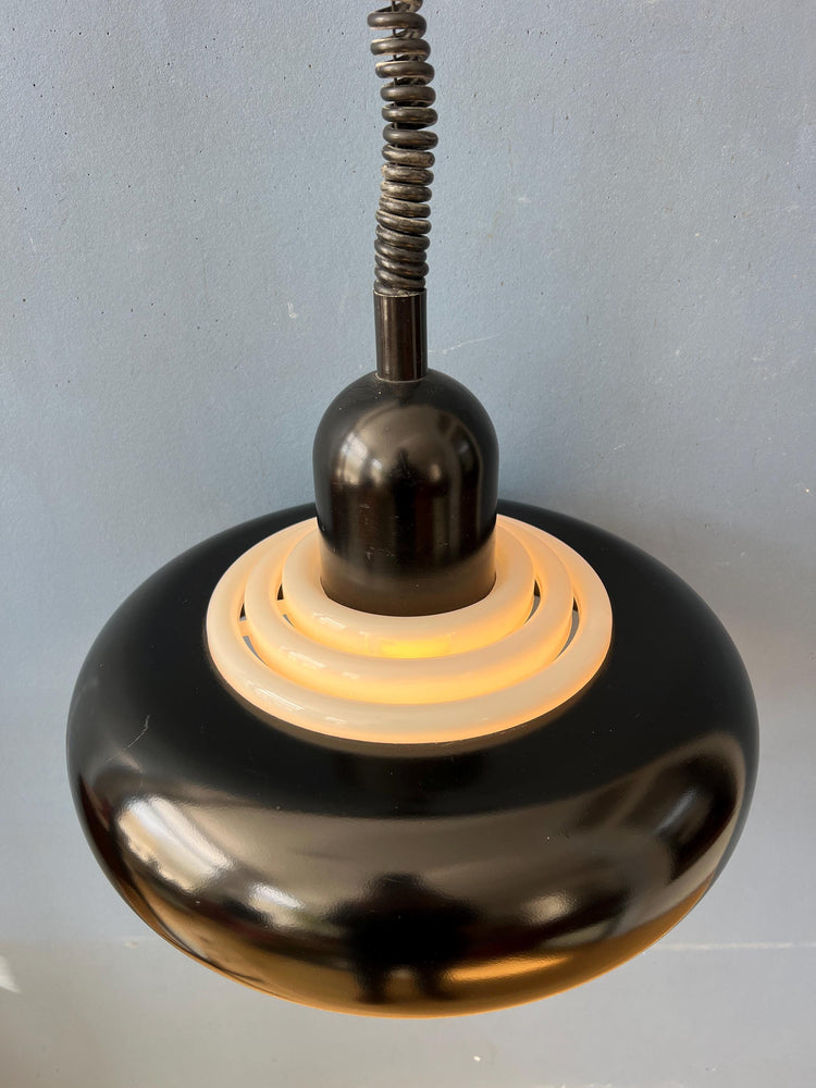 Vintage Black UFO Space Age Pendant Lamp by Knud Christensen