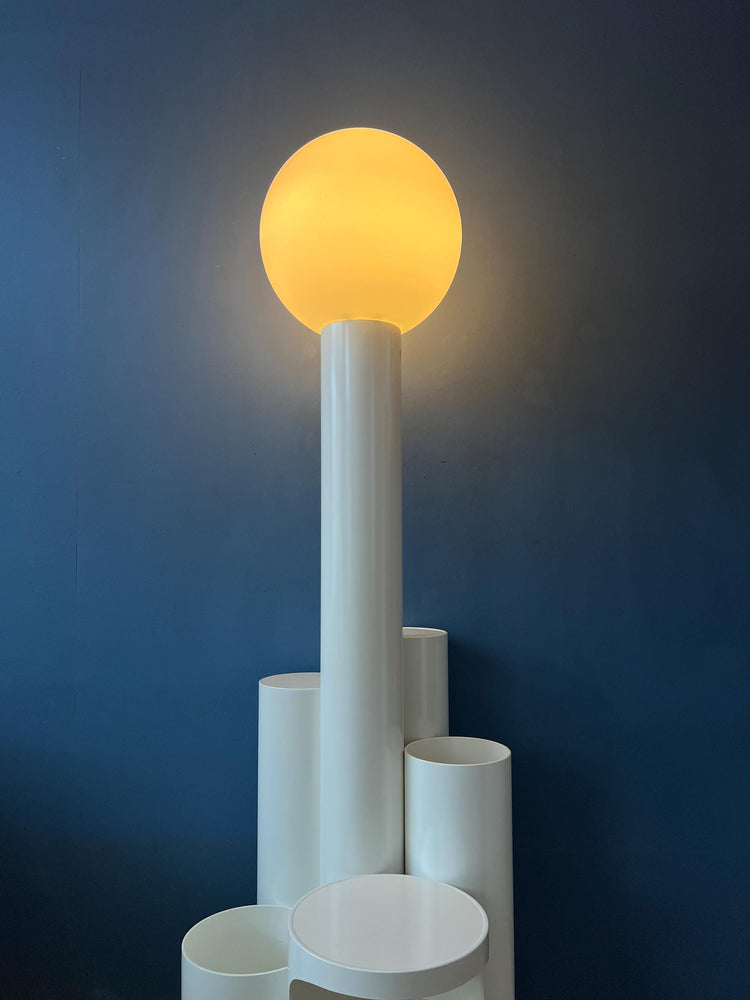 White 'Close Encounter' Floor Lamp and Plant Stand by Kerst Koopman