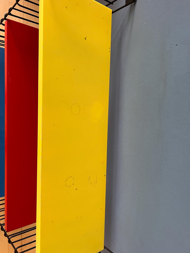 Vintage Yellow, Red and Blue Tomado Wall System - Shelves - Rack - Unit