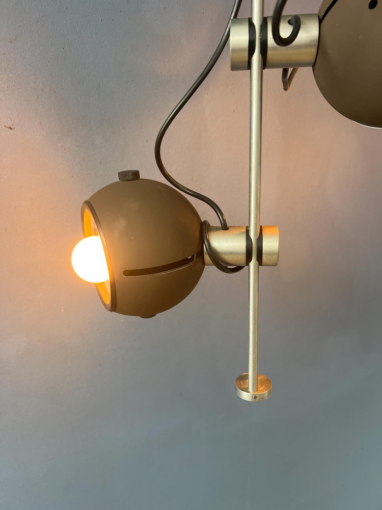 Brown Ceiling Light - Space Age Light Fixture - Vintage Eyeball Lamp
