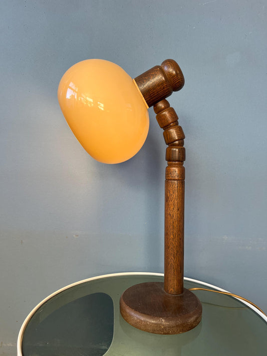 Vintage Steinhauer Wooden Mushroom Table Lamp