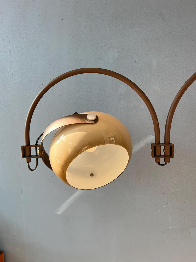 Mid Century Dijkstra Space Age Double Arc Wall Lamp