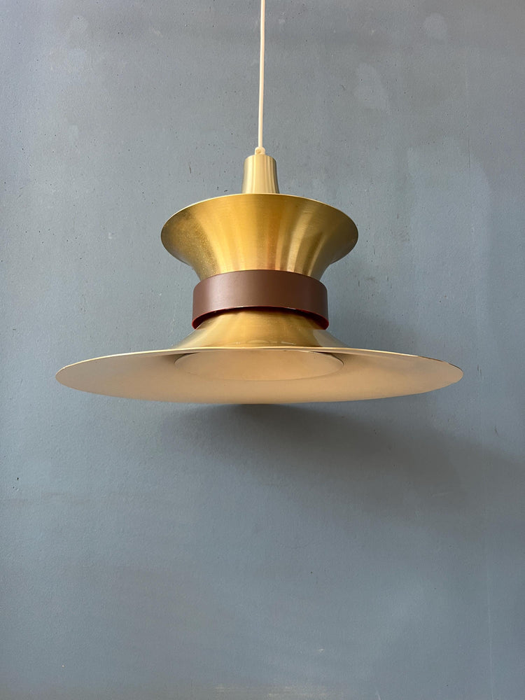 Large Flying Saucer UFO Pendant Lamp with Orange Light