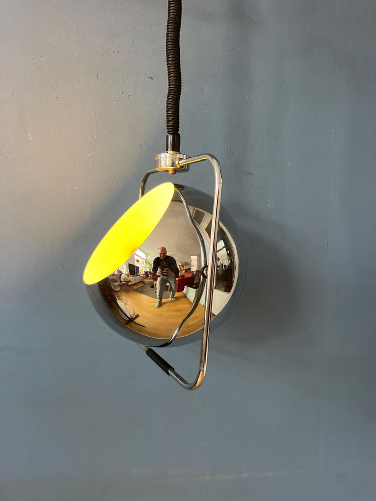Chrome Mid Century GEPO Eyeball Pendant Lamp
