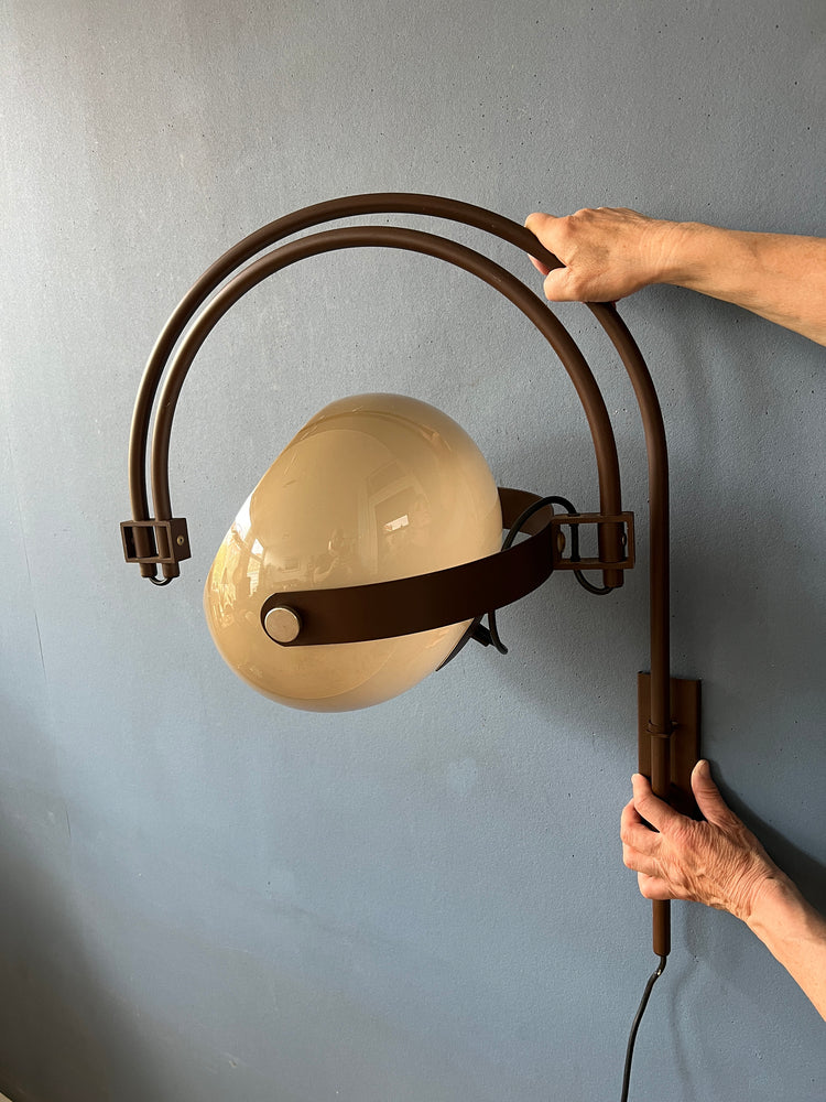 Mid Century Dijkstra Double Arc Wall Lamp | Space Age Lighting | Vintage Sconce Light