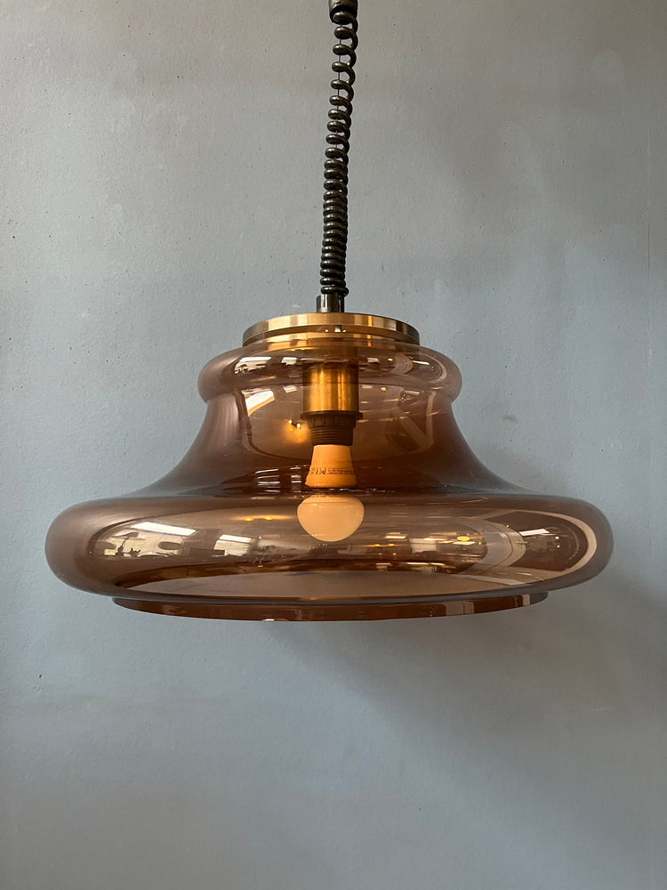 Space Age Pendant Light by Herda / Vintage Mid Century Ceiling Lamp