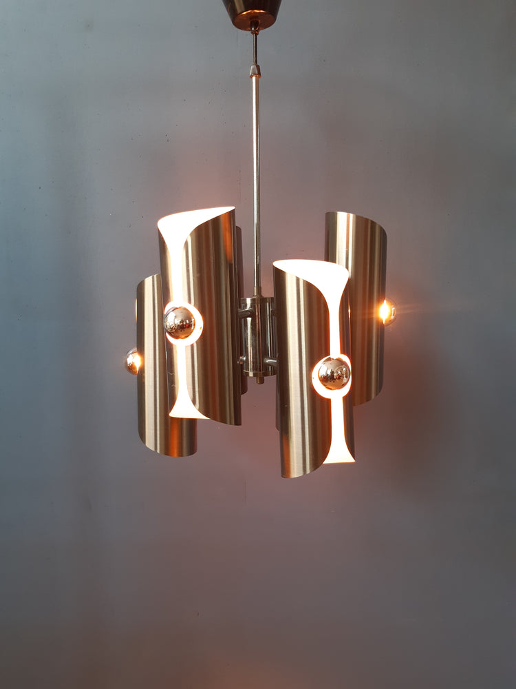 Vintage Space Age Chandelier by Polam (often attributed to Raak)