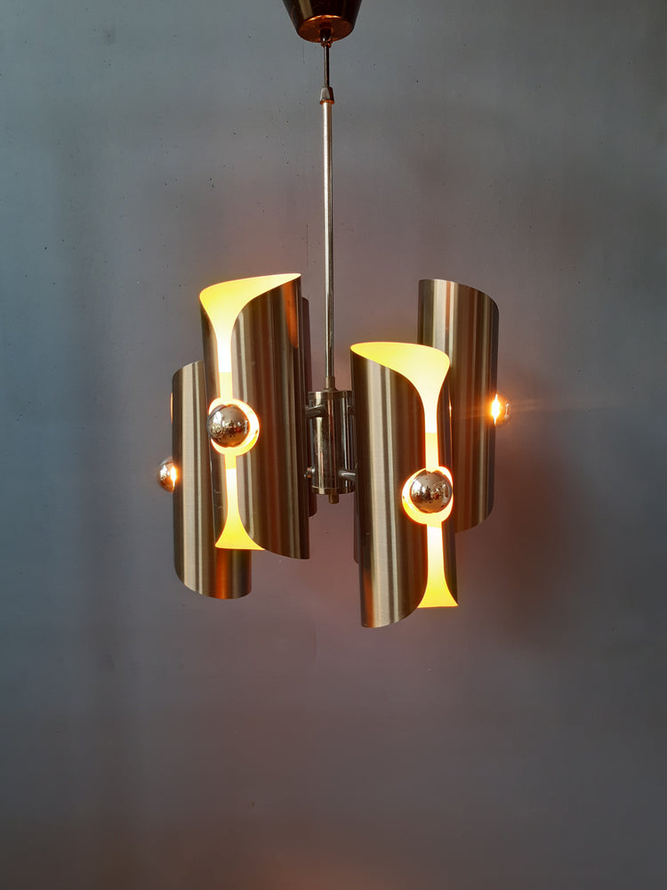 Vintage Space Age Chandelier by Polam (often attributed to Raak)