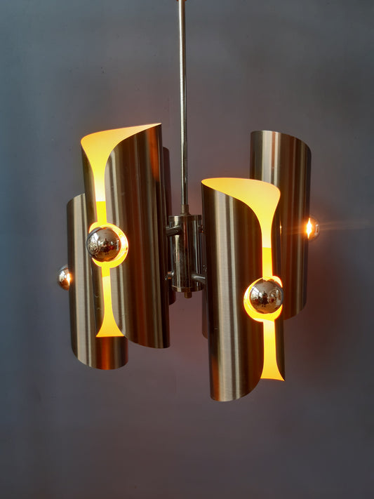 Vintage Space Age Chandelier by Polam (often attributed to Raak)