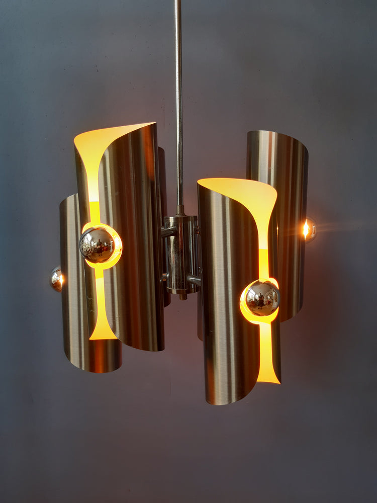 Vintage Space Age Chandelier by Polam (often attributed to Raak)
