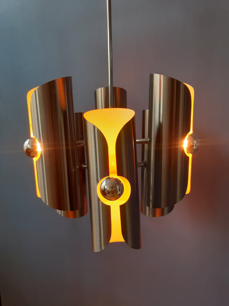 Vintage Space Age Chandelier by Polam (often attributed to Raak)