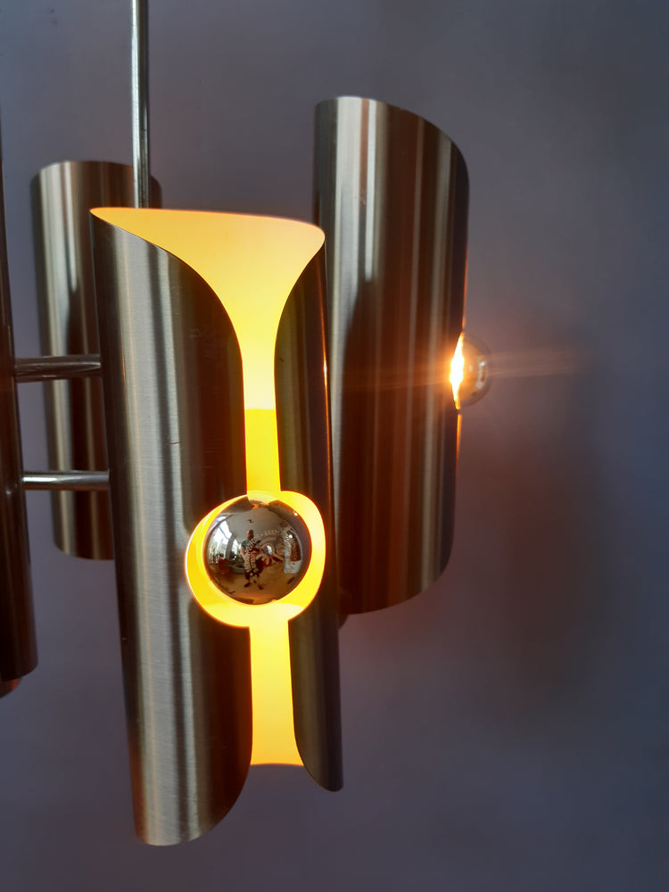 Vintage Space Age Chandelier by Polam (often attributed to Raak)