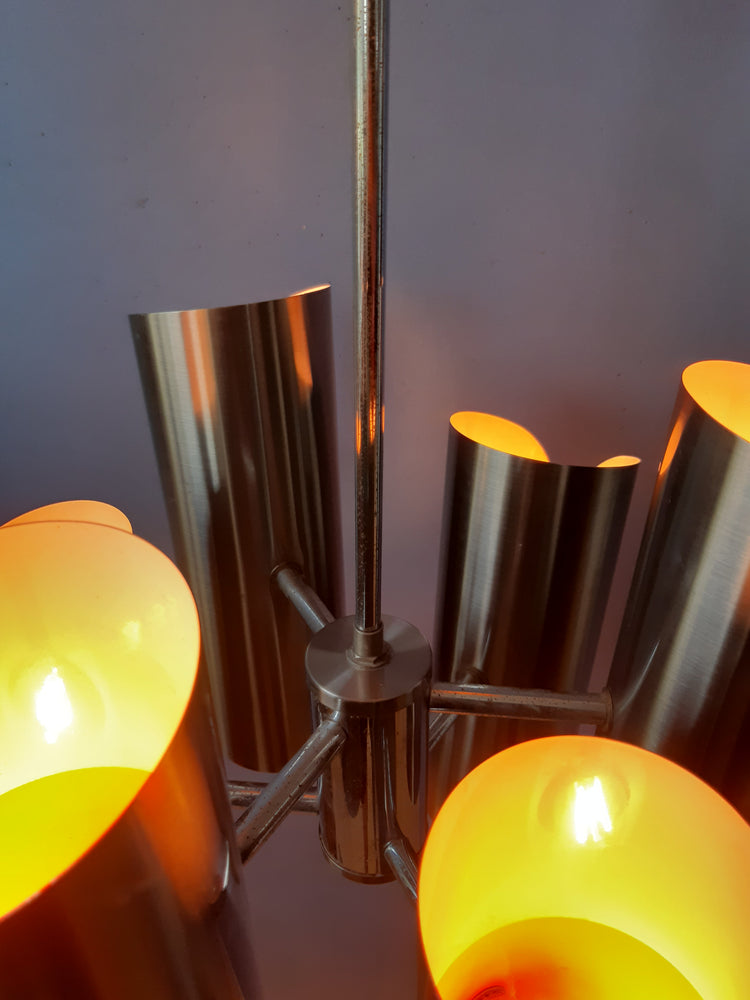Vintage Space Age Chandelier by Polam (often attributed to Raak)