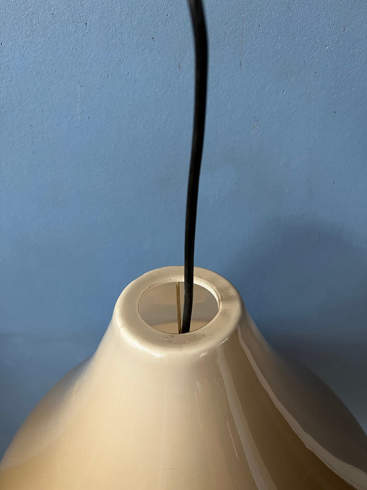 Vintage Mocca-Coloured Space Age Pendant Light | Mid Century Modern Lamp | Retro 70s Ceiling Lamp