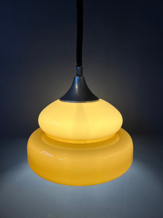 Mid Century Space Age Pendant Lamp - Vintage Beige Light Fixture