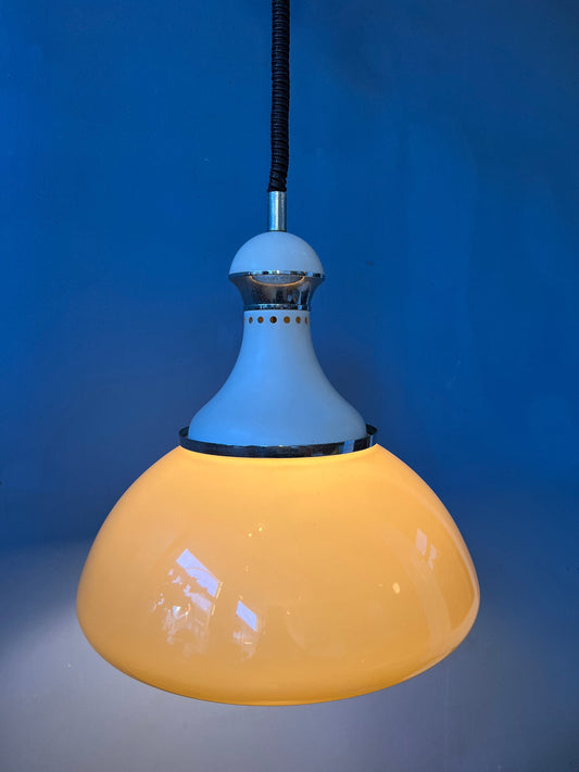 Vintage Stilux Milano Beige Pendant Lamp