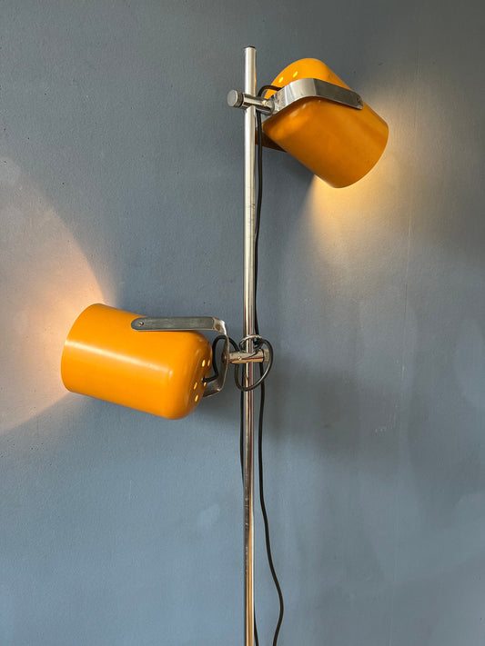 Yellow Herda Space Age Floor Lamp | Mid Century Vintage Standing Light