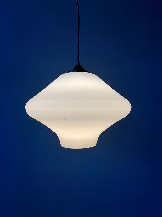 Vintage Mid Century Milk Glass Pendant Light