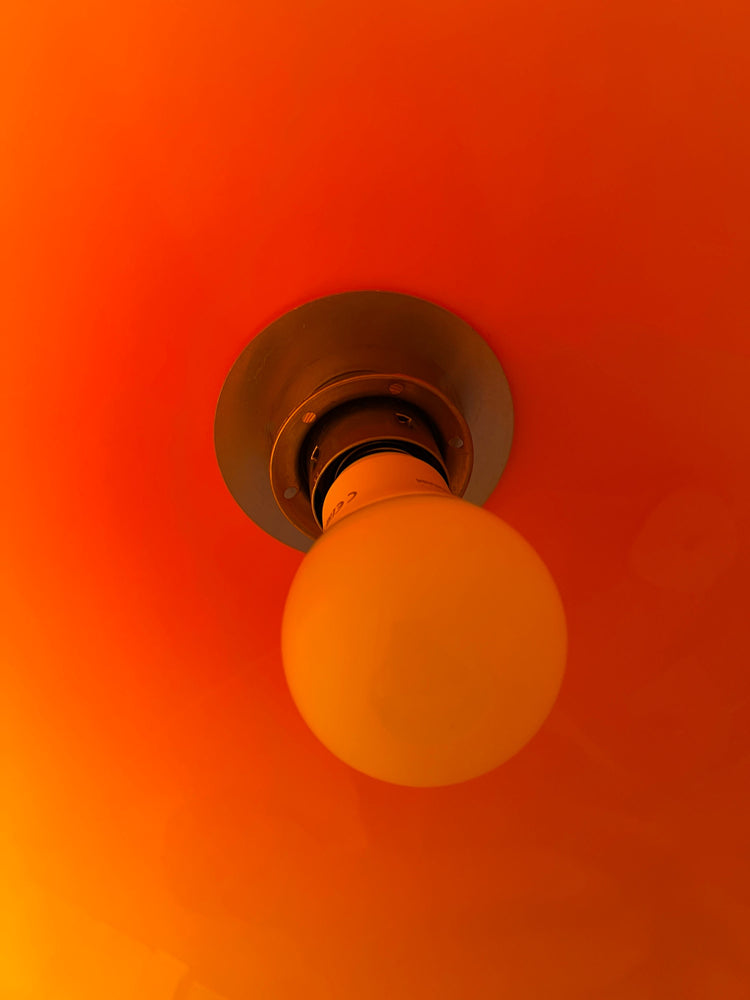 Vintage Arc Floor Lamp | Goffredo Reggiani Lamp | Orange Guzzini Style Floor Light | Space Age Lamp / Mid Century