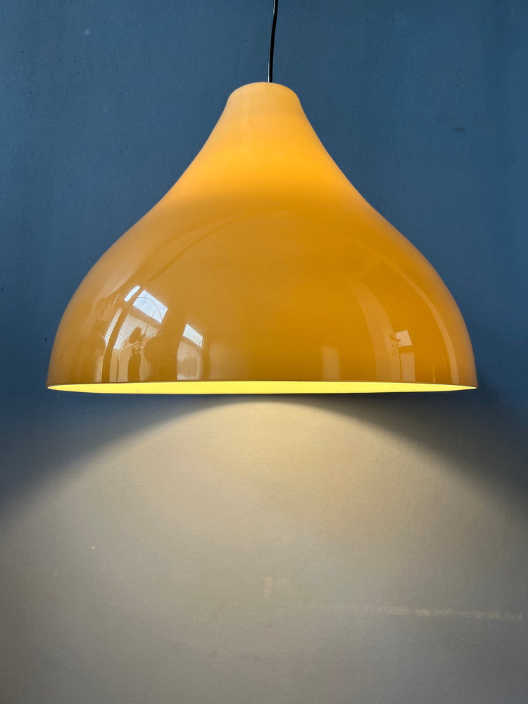 Vintage Mocca-Coloured Space Age Pendant Light | Mid Century Modern Lamp | Retro 70s Ceiling Lamp
