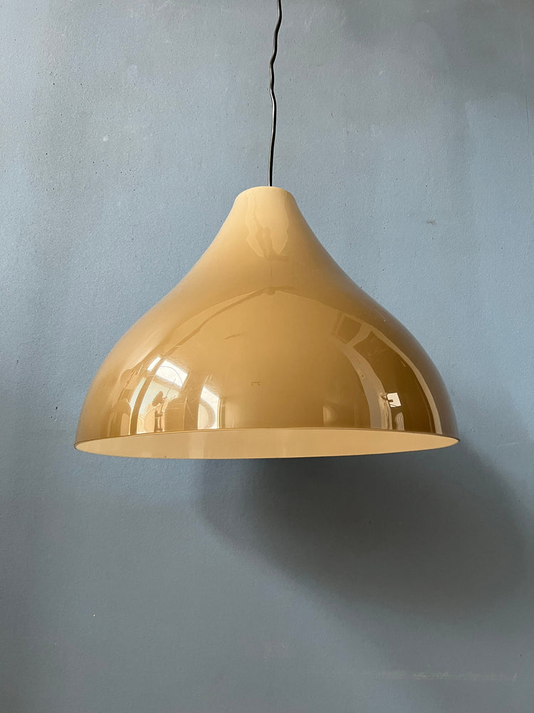 Vintage Mocca-Coloured Space Age Pendant Light | Mid Century Modern Lamp | Retro 70s Ceiling Lamp