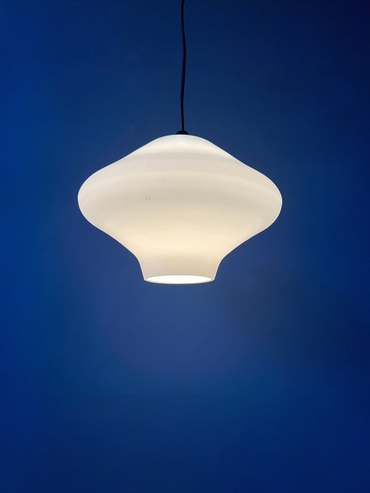 Vintage Mid Century Milk Glass Pendant Light