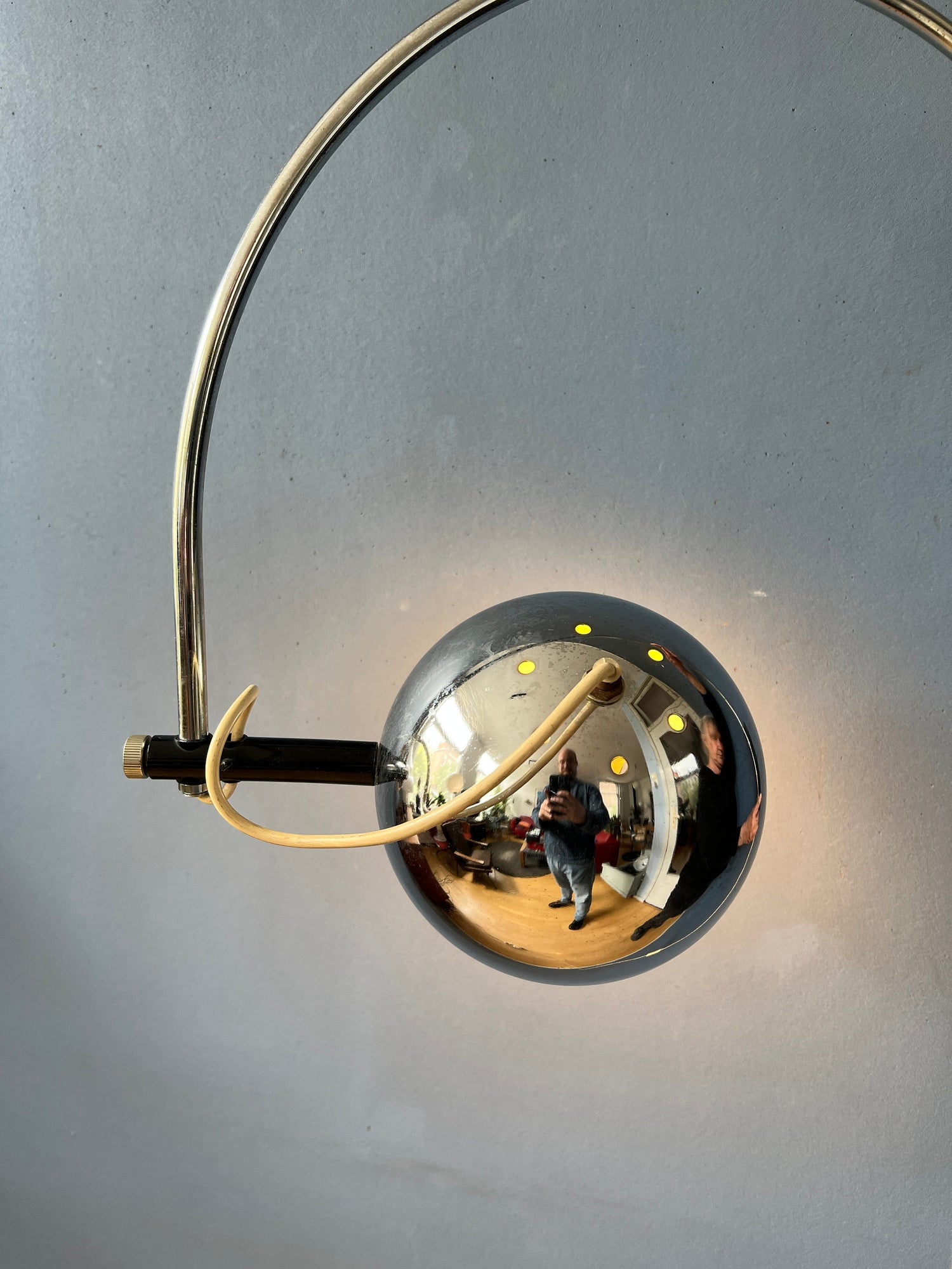 herda wall lamp, vintage arc wall light, space age arc lamp