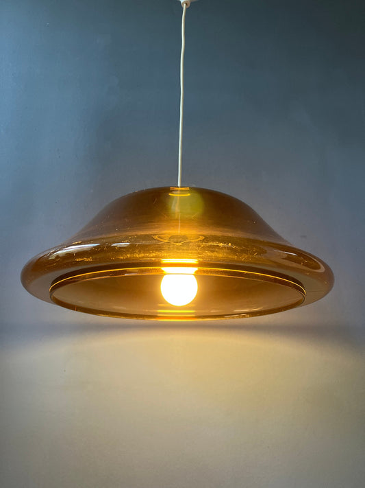 Vintage Space Age Pendant Lamp by Herda / Mid Century Modern Light Fixture