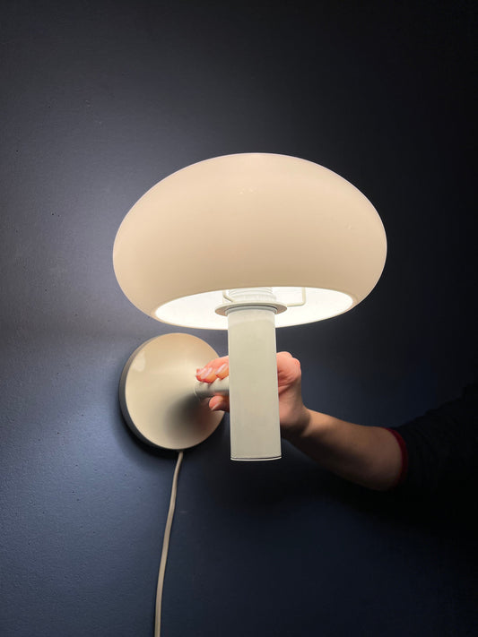 White Herda Mushroom Wall Light | Space Age Lamp | Mid Century Modern 70s Lighting