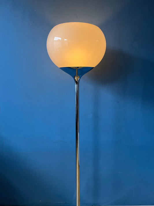guzzini flash floor lamp, guzzini bud grande floor lamp, space age floor lamp, mushroom floor lamp