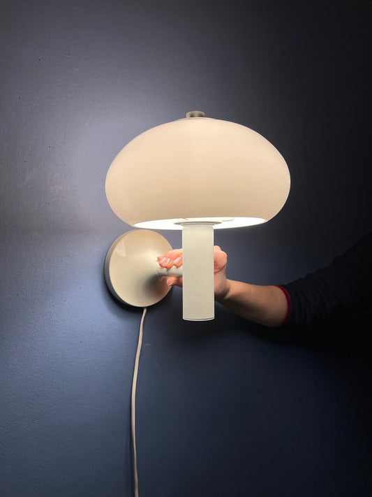 White Herda Mushroom Wall Light | Space Age Lamp | Mid Century Modern 70s Lighting